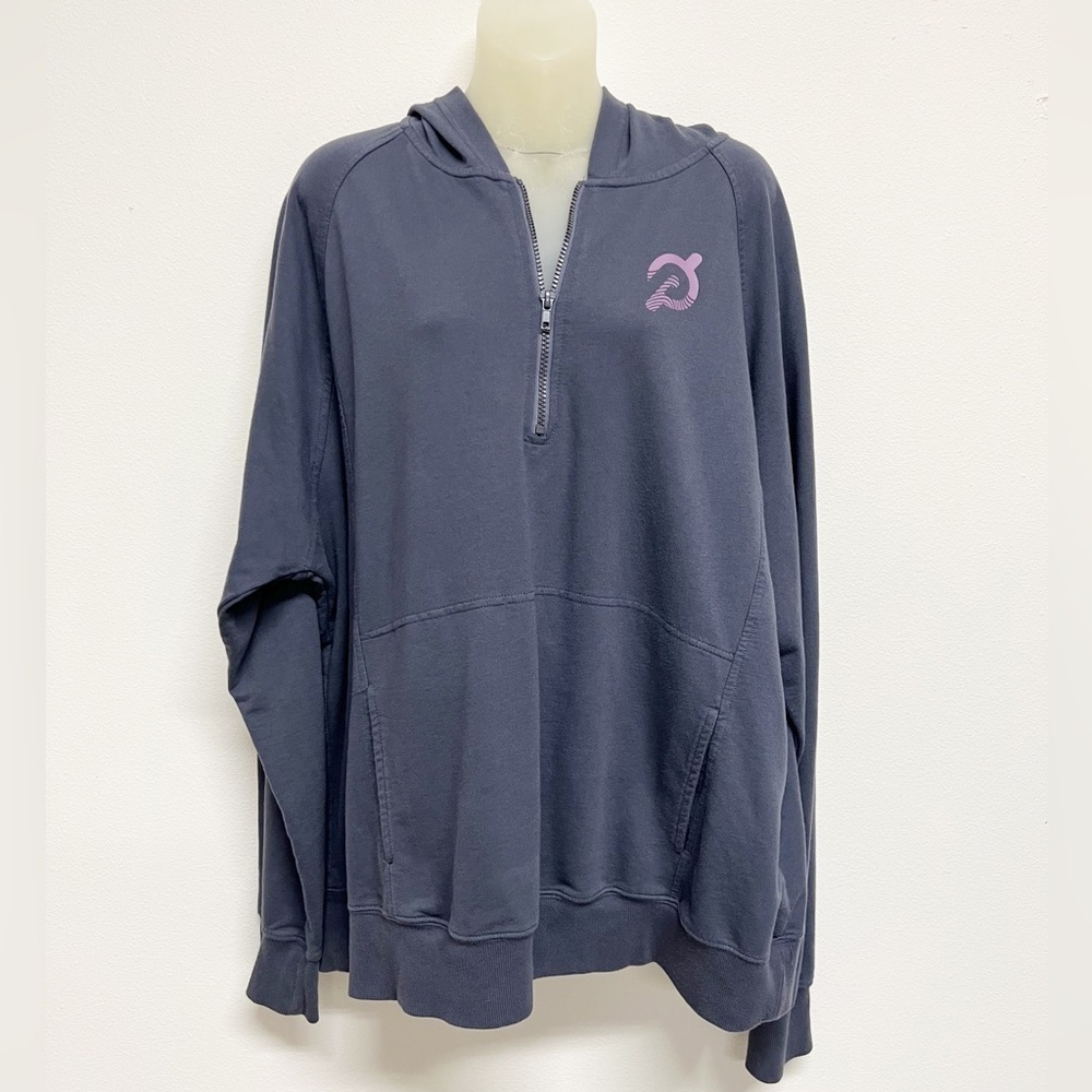 Peloton Womens Plus Blue Purple Long Sleeve Half Zip Make Your Mark Hoodie Sz 1X - Picture 3 of 12